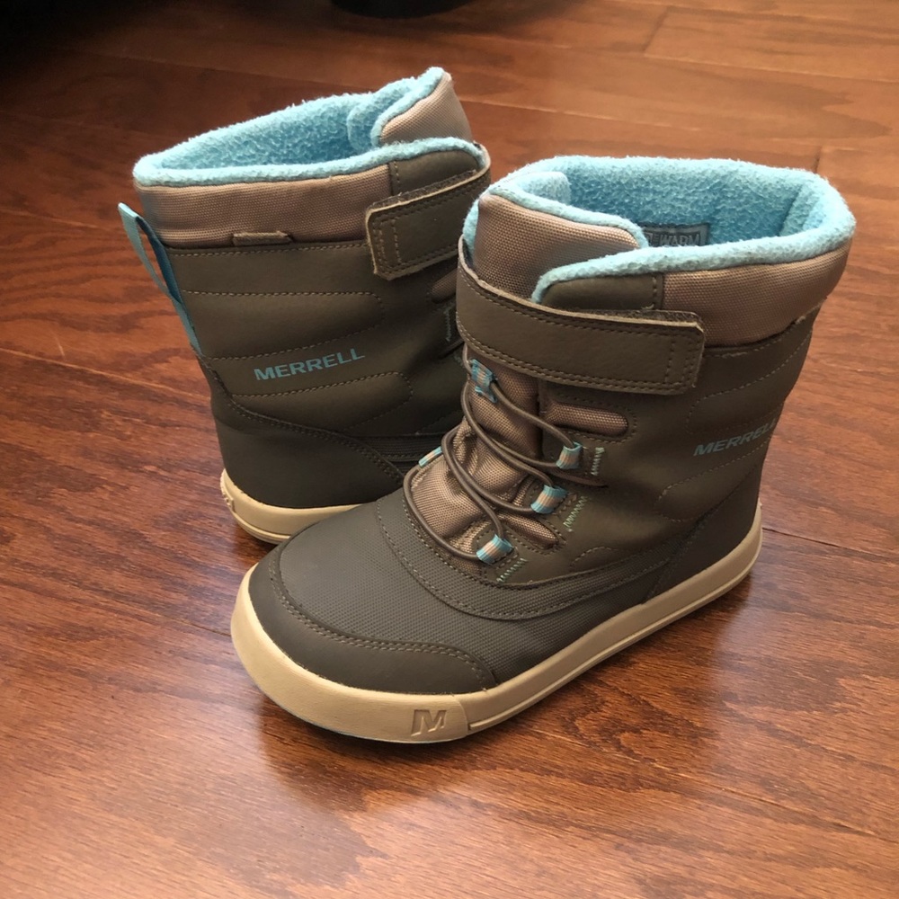 Merrell Snow Storm Waterproof Boot, Grey/Turq